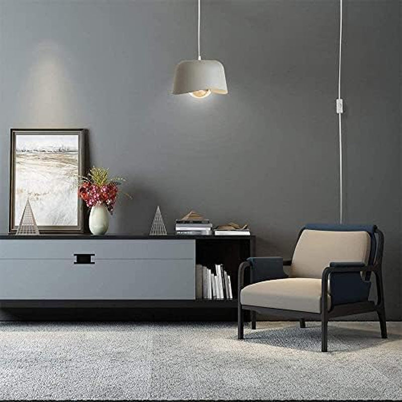 2 Pack Plug in Pendant Light Cord Kit, DIY Extension Hanging Lighting with E26 Socket & Switch - 15 FT